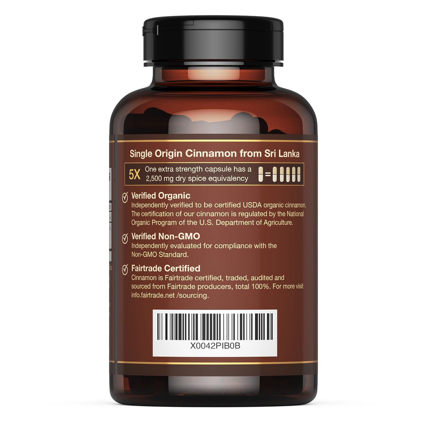 Ceylon Cinnamon Shop CinnaGuard Organic Cinnamon 2500mg – Extra Strength, 120 Count