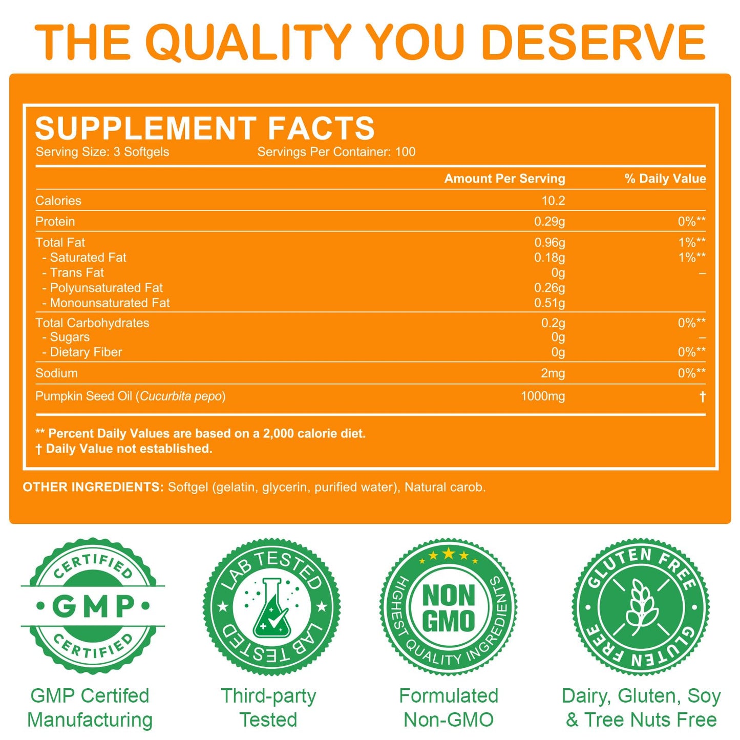CFHQXSZ Pumpkin Seed Oil with Saw Palmetto Capsules — Cold Pressed, 300 Softgels for Prostate & Hair Health | Non-GMO, Soy Free, Gluten Free