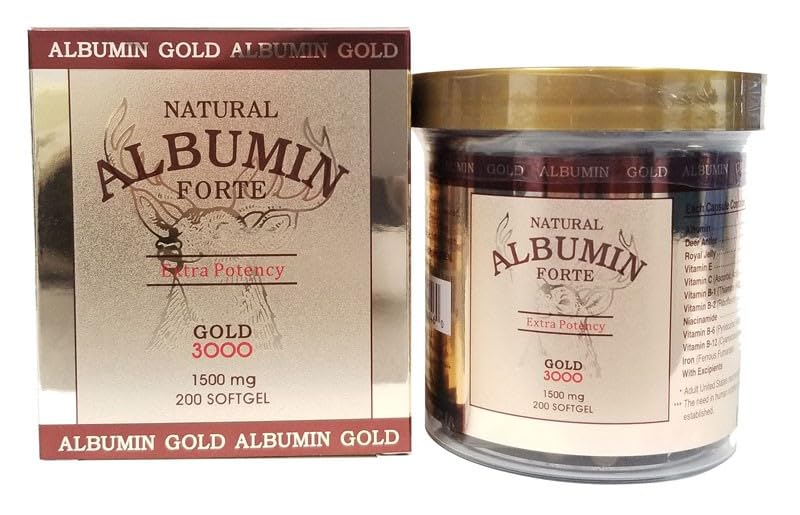 CGMLABS Natural Albumin Forte Deer Horn Royal Jelly – 1500mg/200 Softgels