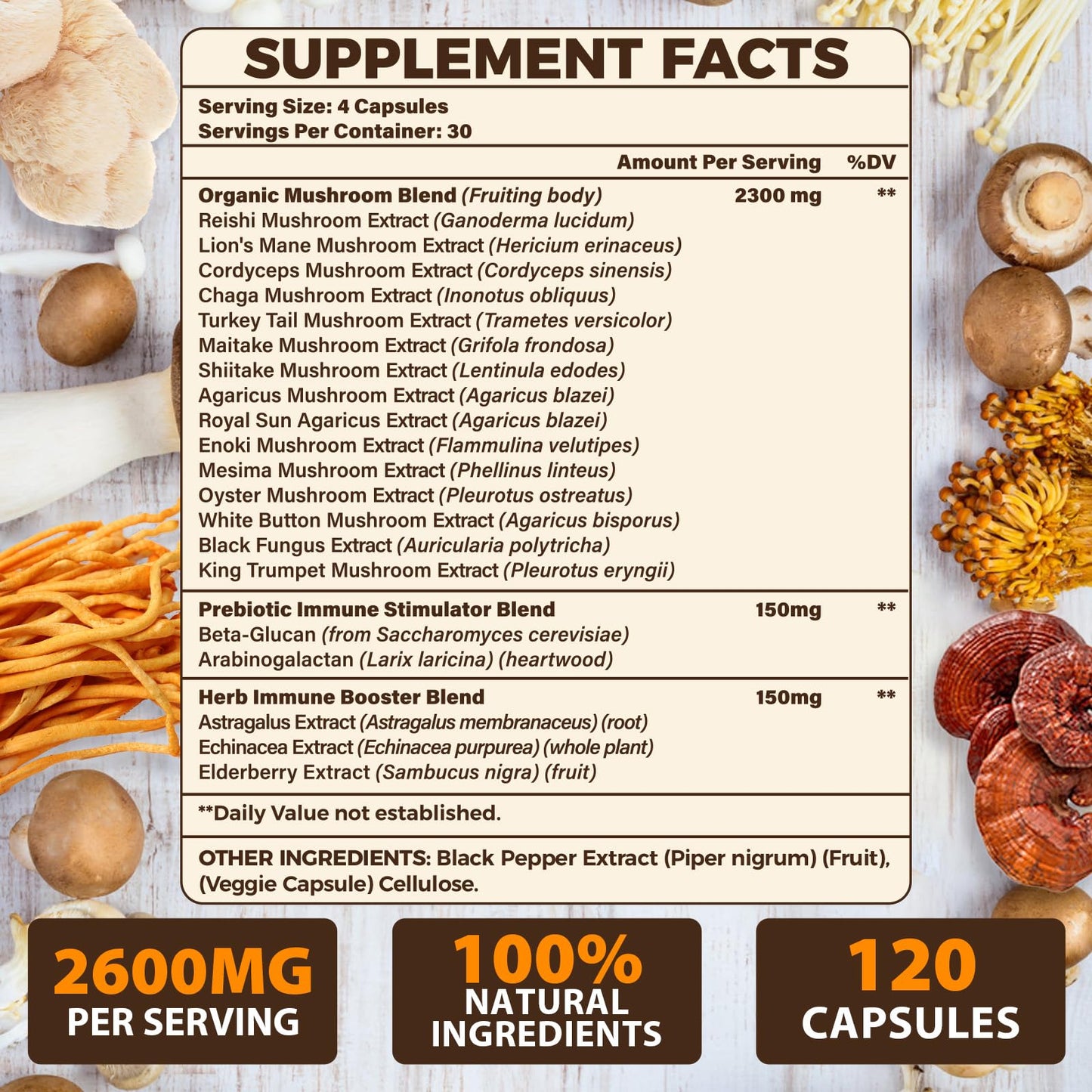 20-in-1 Mushroom Complex for Brain & Focus | Lion's Mane & Reishi