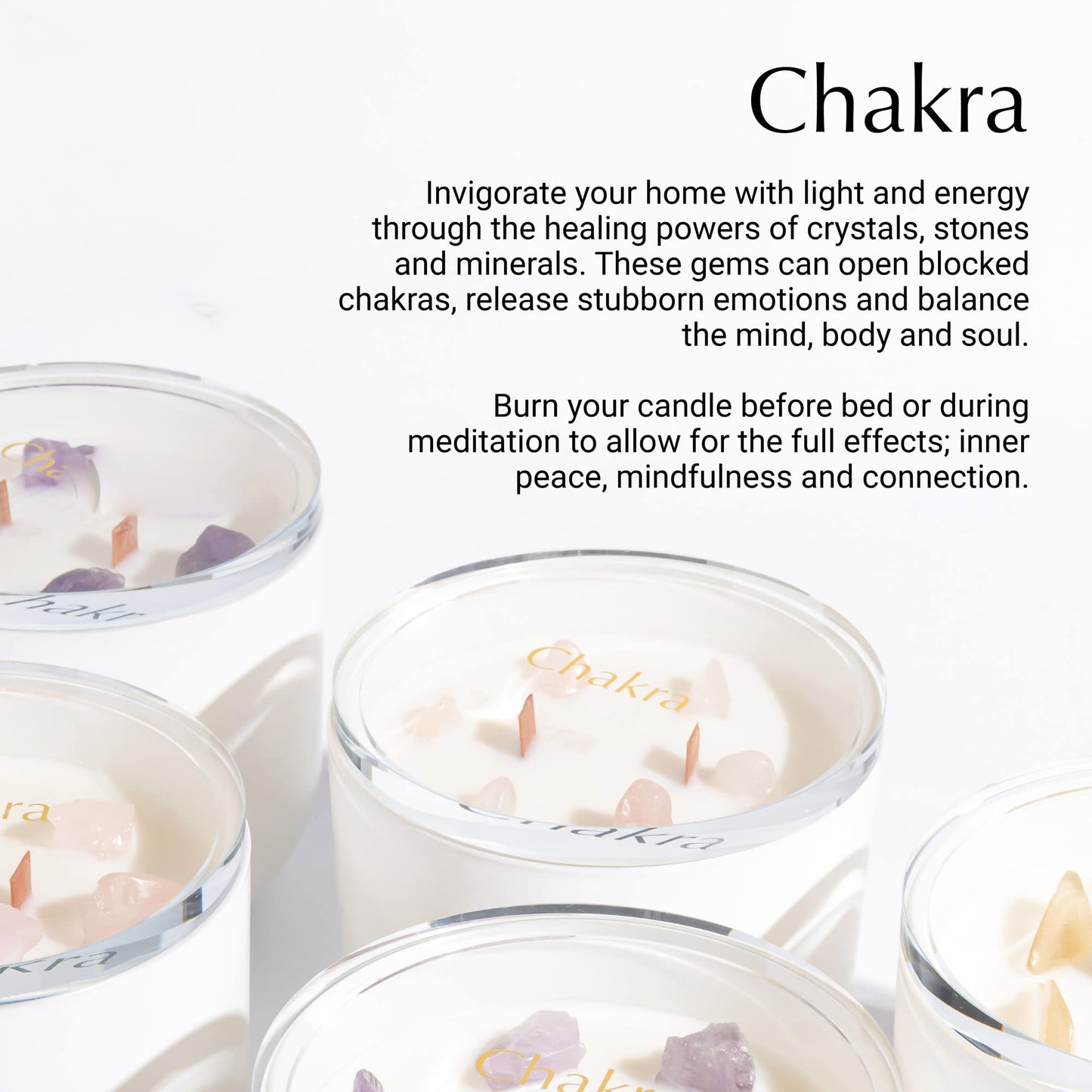 Hidden Label Healing Crystal Candle | Chakra Collection, Wood Wick, 12oz