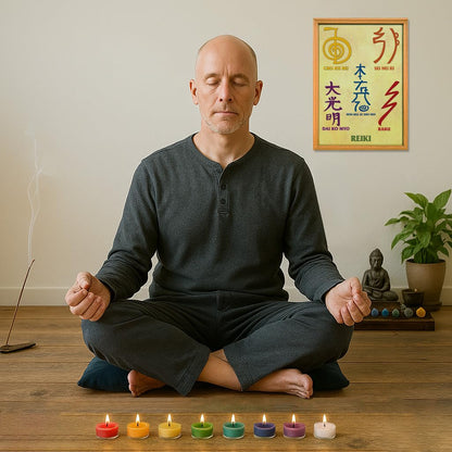 Chakra Colored & Scented Tealight Candles - 16 Pcs, 60+ Hours Burn Time