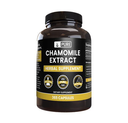 Chamomile Extract 365 Capsules – Pure Original Ingredients, No Fillers, Lab Verified