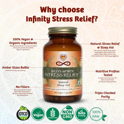 Infinity Stress Relief | Adaptogen Mood Support (120 Caps) – Organic & Vegan