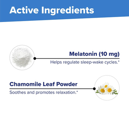 Superior Source Melatonin 10 mg – Sleep Support for Adults with Chamomile | MicroLingual Tablets
