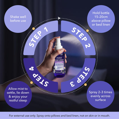 Chamomile Inspired Sleep Spray with Melatonin – Relaxing Lavender & Cedarwood Pillow Mist