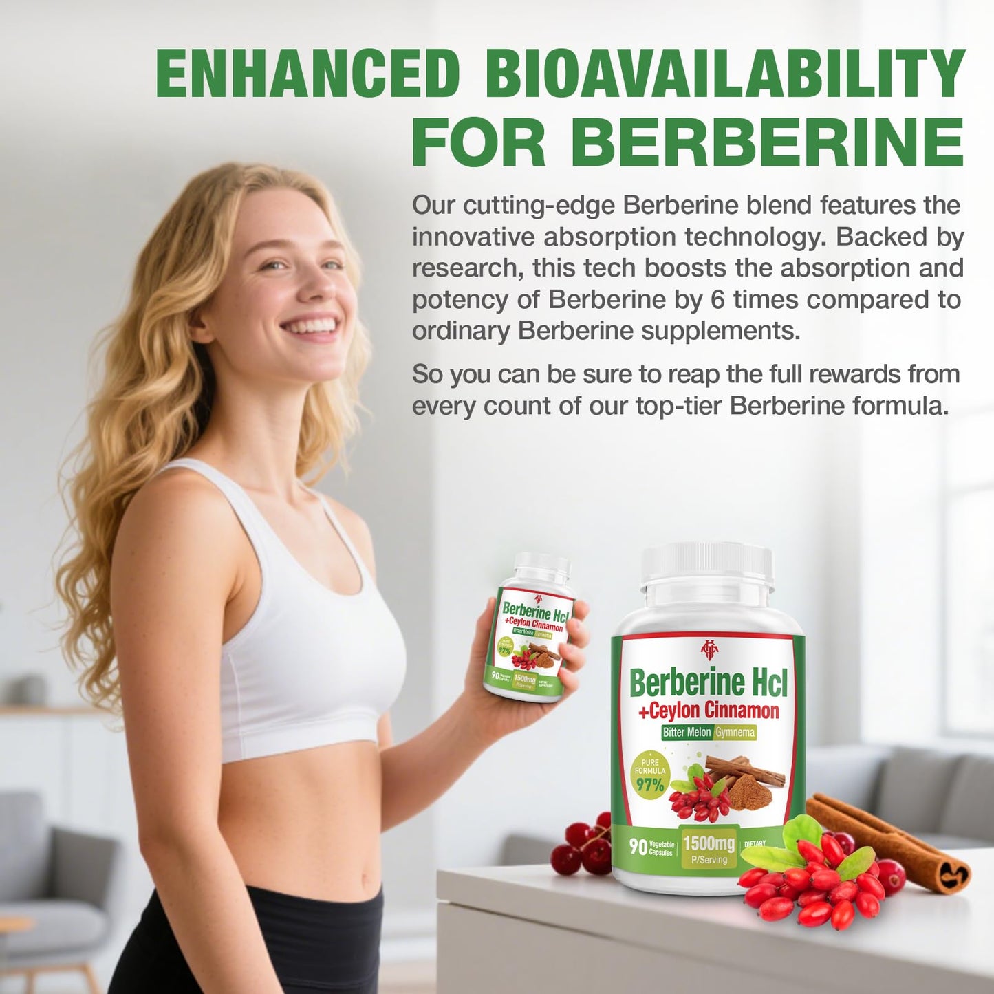 CHANUBITO Berberine 1500mg HCl 97% Purity – Premium 2-Pack, Non-GMO Vegan