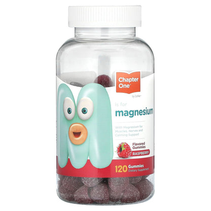 Chapter One Magnesium Gummies – High Dose for Kids & Adults, Calm & Kosher Raspberry 120 Count