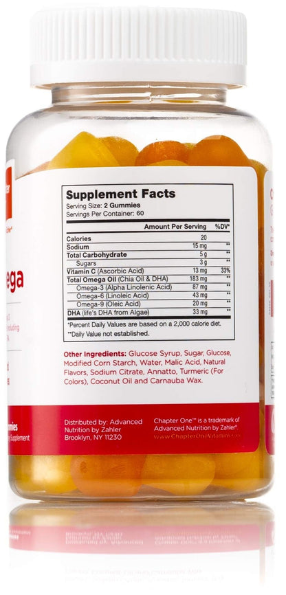 Chapter One Omega Gummies for Kids – Great Tasting, Kosher (120 Flavored Gummies)