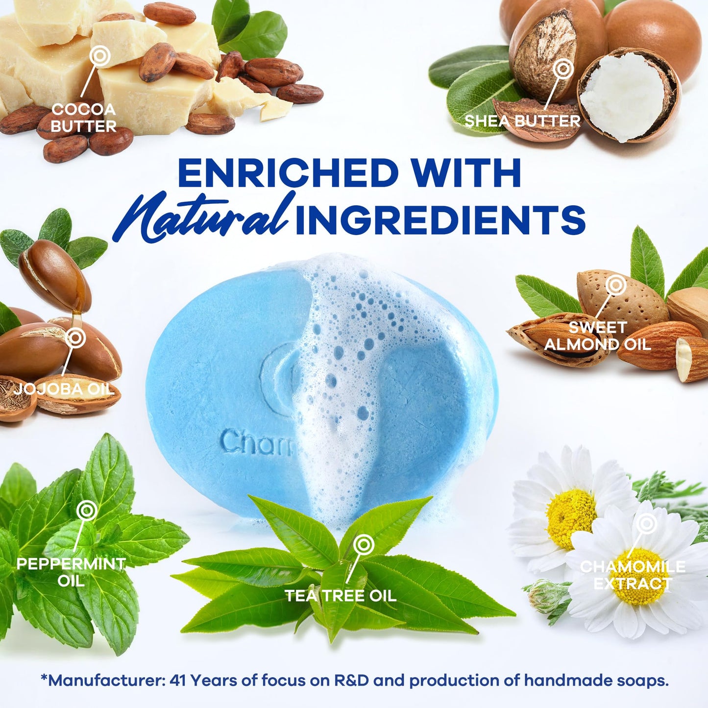 CHARMPOO Antifungal Soap with Tea Tree Oil – 2 Medicated Bars (9 oz total) for Athlete’s Foot, Ringworm & Jock Itch | Daily Skin Care for Women & Men