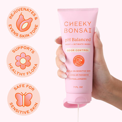 Cheeky Bonsai pH Balanced Feminine Wash for Women – Odor Control & Gentle on Sensitive Skin, 7 oz