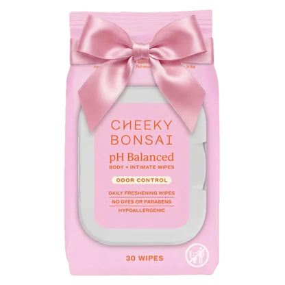 Cheeky Bonsai pH Balanced Feminine Wipes – Odor Control, Sensitive-Skin Friendly (30 Count)