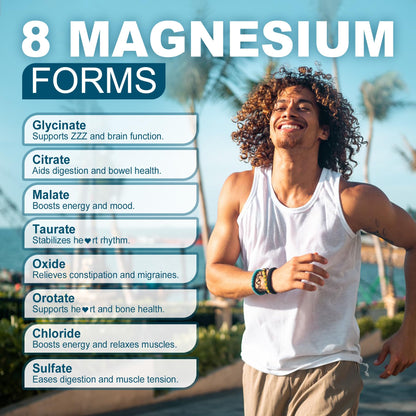 Magnesium Complex Gummies 400mg for Women & Men – 8 Forms, Sugar Free, Vegan