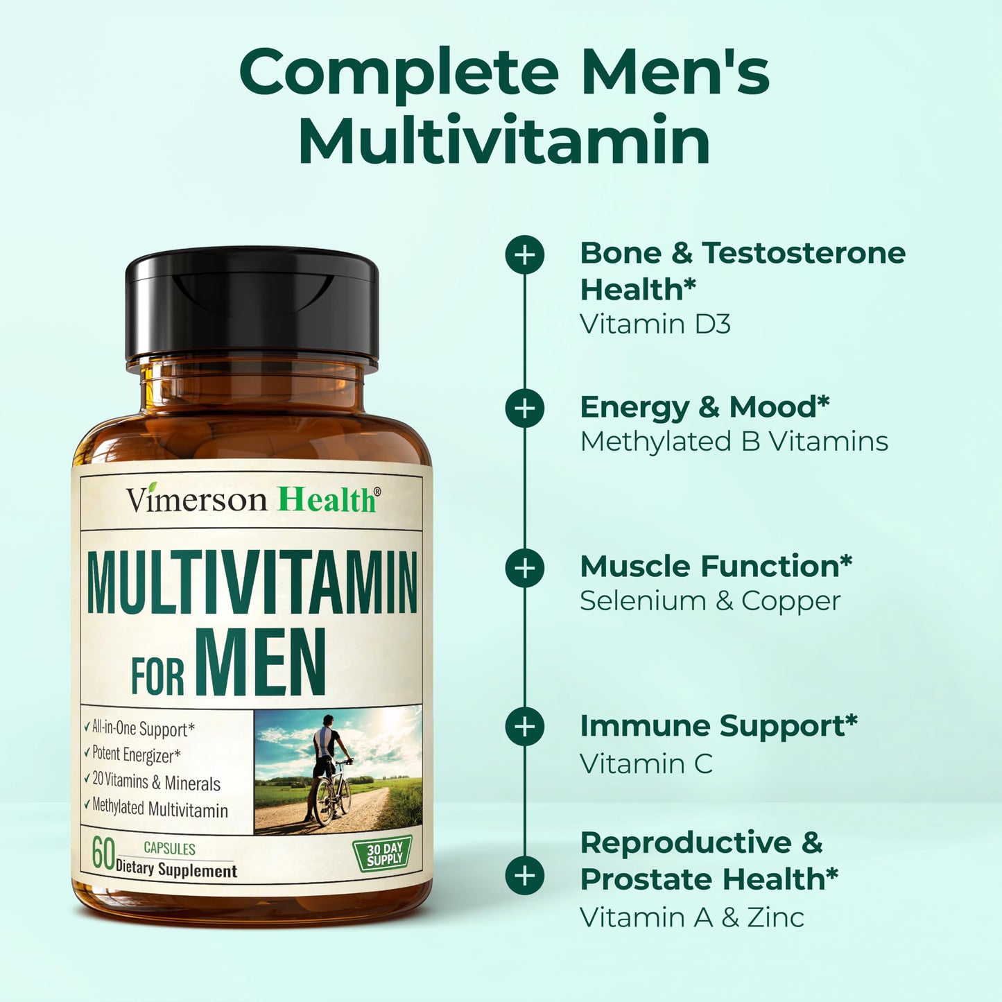 Multivitamin for Men – Methylated Mens Multivitamins & Multiminerals Capsules | High Potency, Bioavailable Vitamins