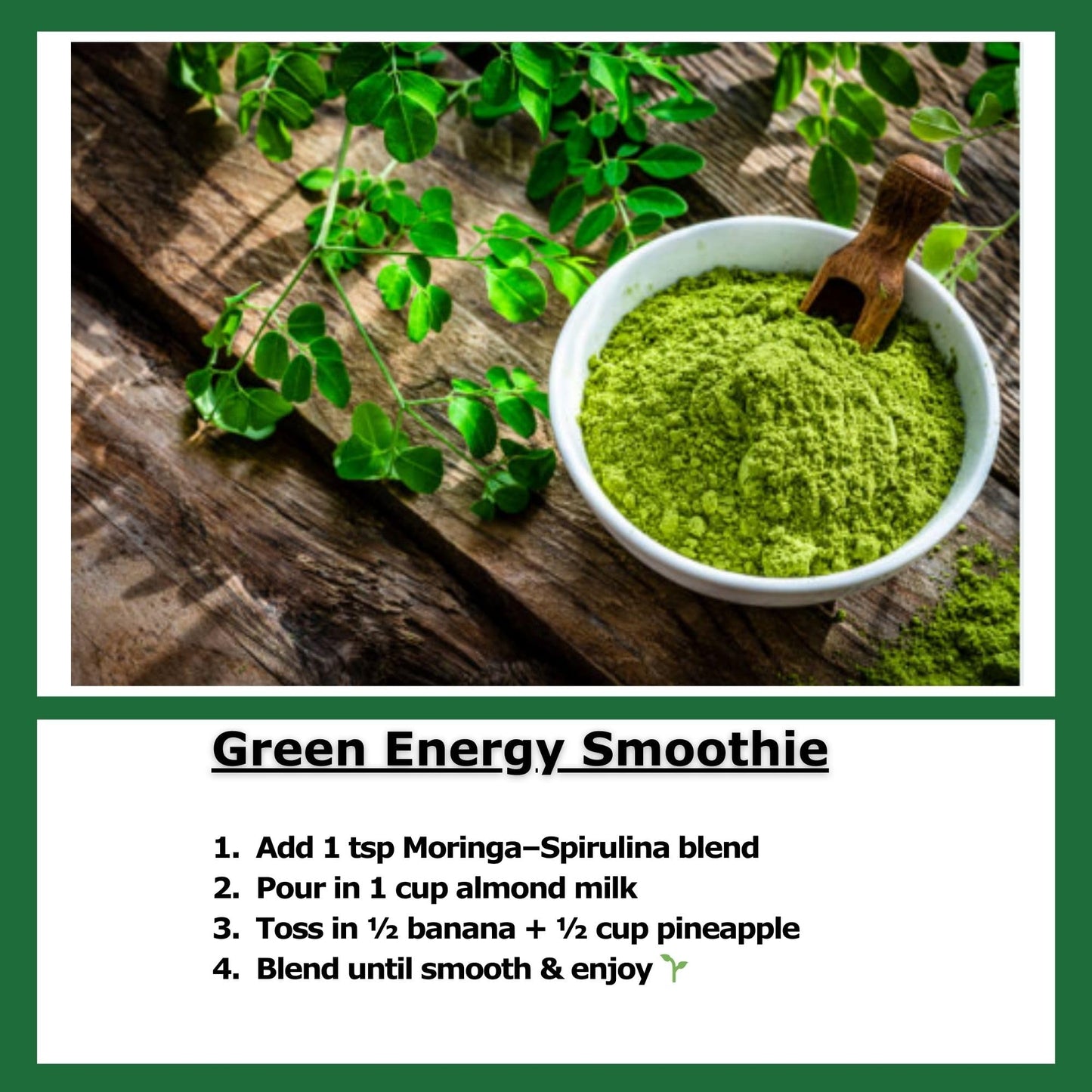 Chérie Sweet Heart Organic Moringa & Spirulina Superfood Blend – 6 oz | USDA Organic, Non-GMO, Vegan, Gluten-Free