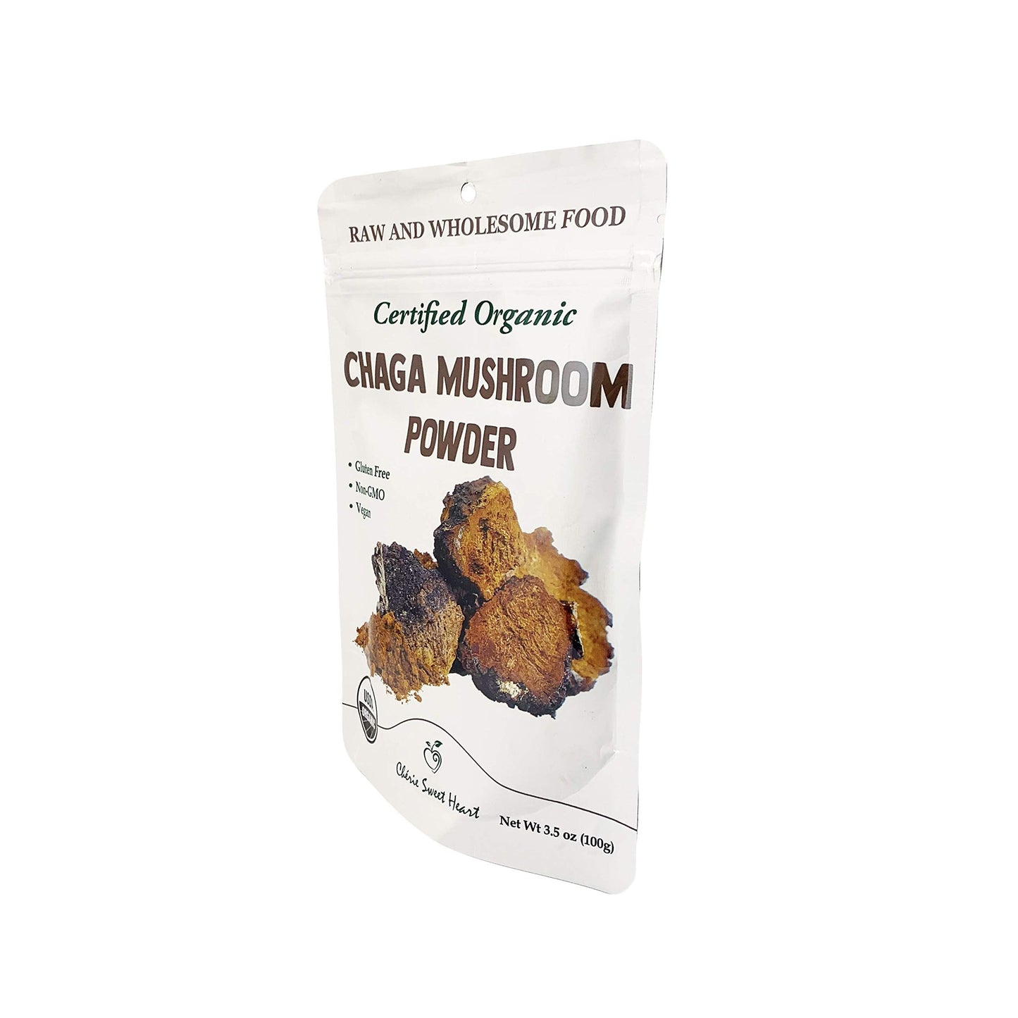 Cherie Sweet Heart Organic Chaga Mushroom Powder - 100% Pure, USDA Organic, 3.5 oz