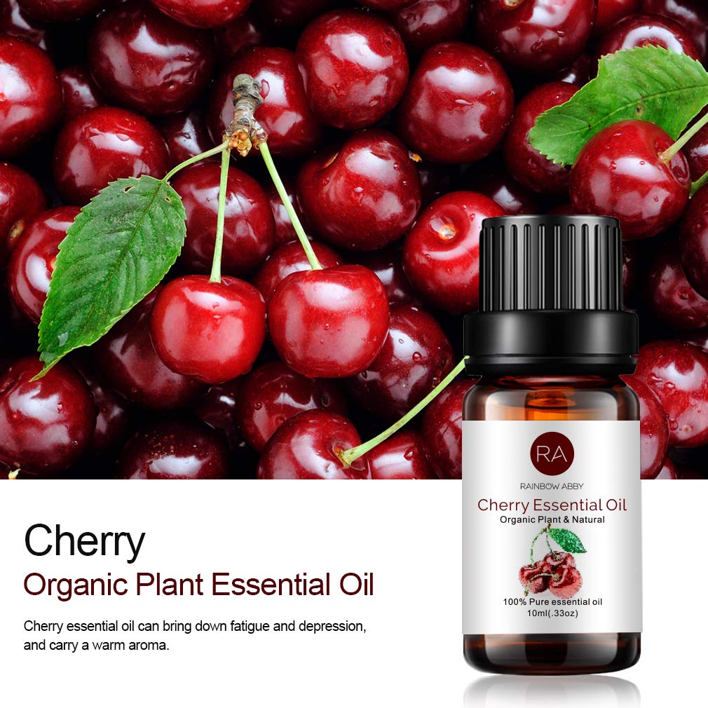 2-Pack Cherry Essential Oil – 100% Pure, Organic, 10ml x 2 for Diffuser