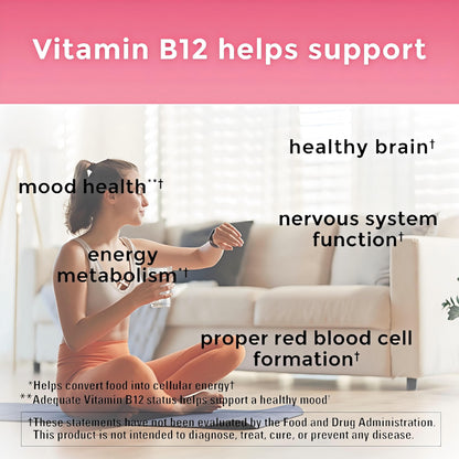 Cherry Flavored Vegan B12 1000 mcg Methylcobalamin | 90 Gummies