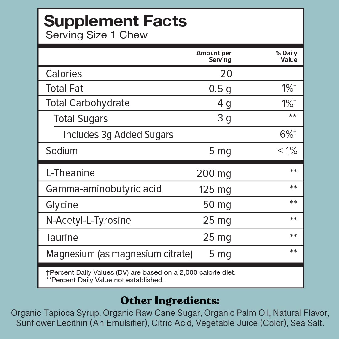 Chewsy So Long Stress – Calm Fruity Chews with L-Theanine, GABA, Magnesium | Non-GMO & Gluten-Free, 30-Day Supply