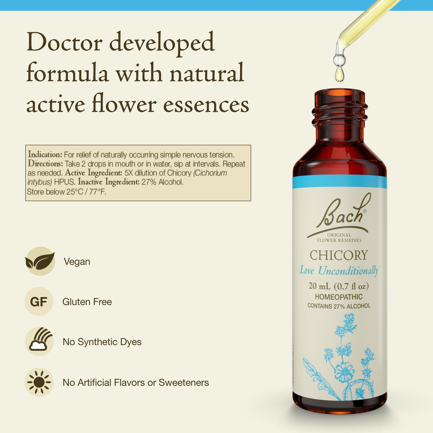 Bach Original Flower Remedies Chicory – Love Unconditionally | 20mL Dropper
