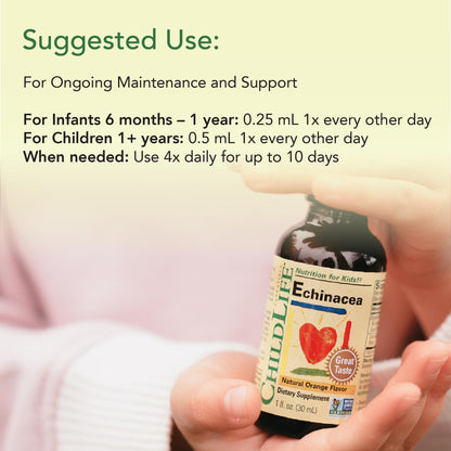ChildLife Essentials Echinacea for Kids - Alcohol-Free Orange Echinacea Drops, 1 fl oz