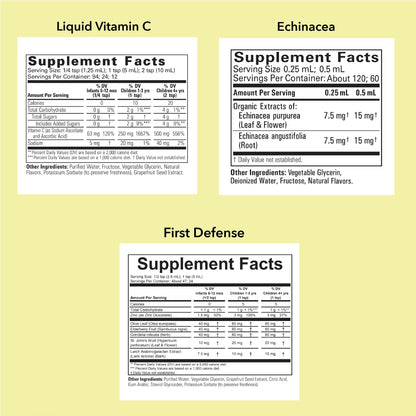 CHILDLIFE ESSENTIALS Immune Support 3-Pack - Vitamin C, First Defense & Echinacea for Kids