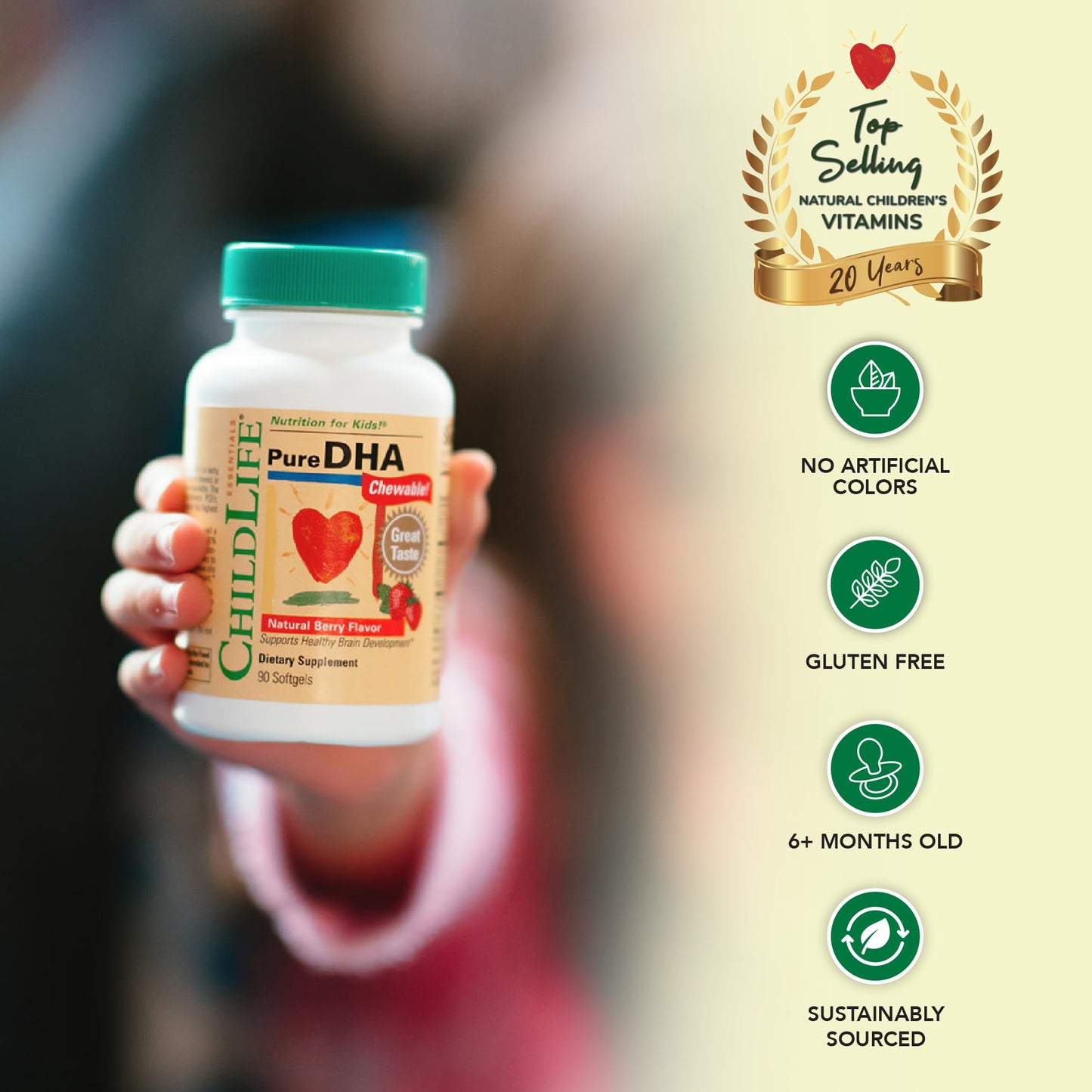 CHILDLIFE ESSENTIALS Pure DHA for Kids – DHA EPA Omega-3 for Brain Health (Pack of 3, 90 Softgels)