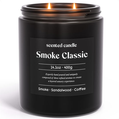 CHILLFLAME Candles for Men - 14.1 oz Dual-Wick Scented Candle with Smoke, Sandalwood & Coffee