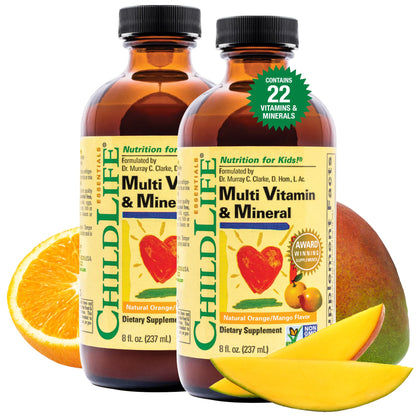 CHILDLIFE Essentials Kids Multivitamin & Mineral – Liquid Vitamin for Kids (Orange Mango, 8 oz, 2 pack)