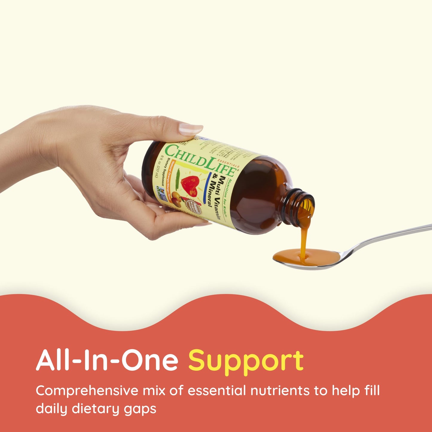 CHILDLIFE Essentials Kids Multivitamin & Mineral – Liquid Vitamin for Kids (Orange Mango, 8 oz, 2 pack)