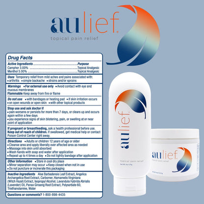 China-Gel Aulief Pain Relief Cream – Joint & Muscle Rub, Dye-Free Gel, 128 oz