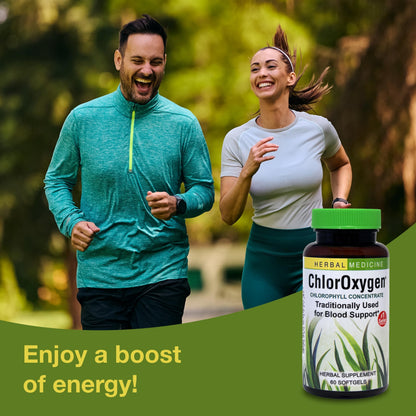 Herbs Etc. ChlorOxygen Chlorophyll Concentrate – Blood Circulation & Energy Support (60 Softgels)