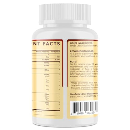 Cholesterol Supplements with Plant Sterols, Niacin, Red Yeast Rice, Bergamot, Omega-3 & Garlic - Advanced Absorption Formula - 90 Softgels