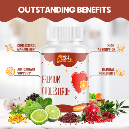 Cholesterol Supplements with Plant Sterols, Niacin, Red Yeast Rice & Citrus Bergamot - 180 Softgels