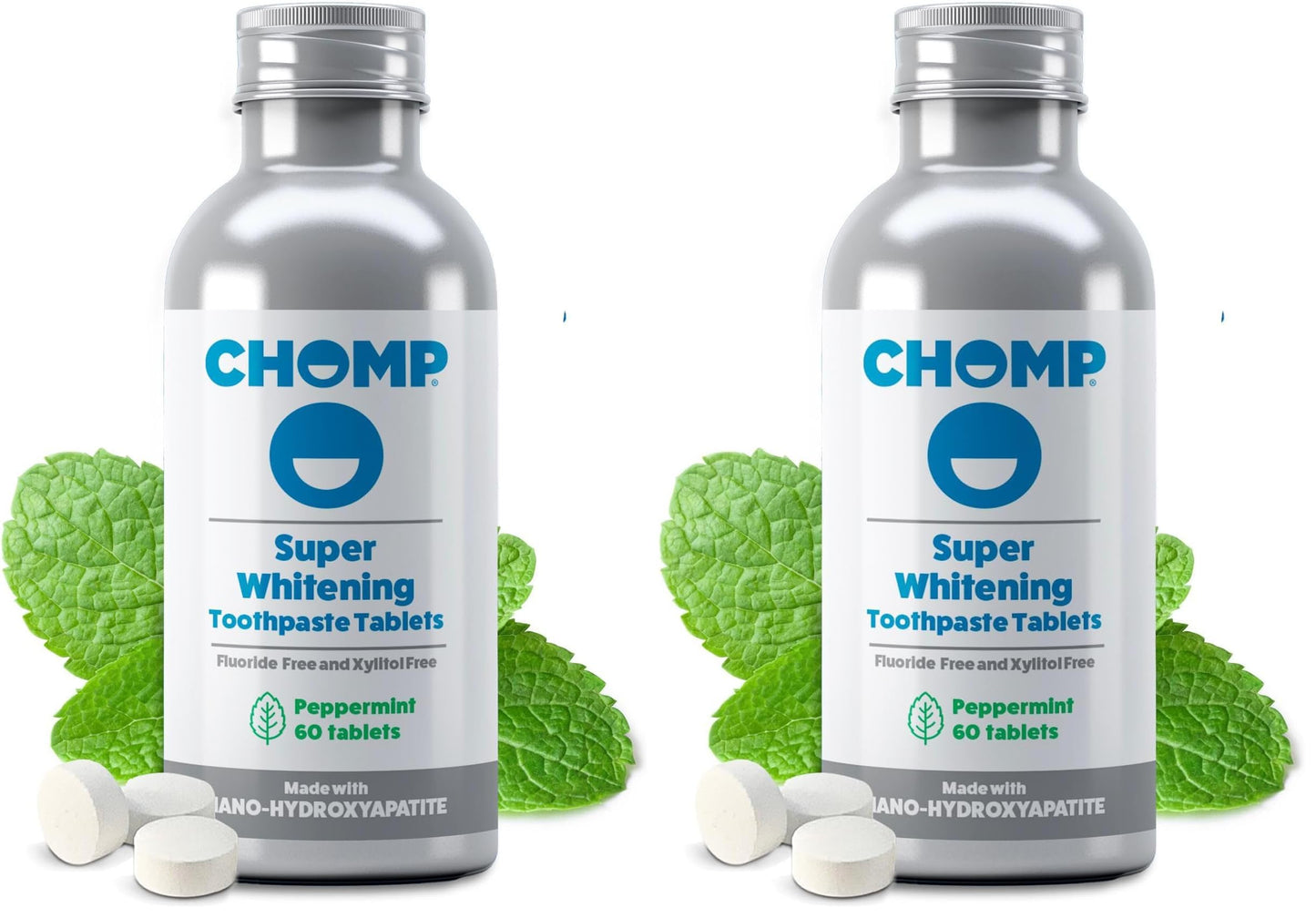 Chomp Super Whitening Toothpaste Tablets with Nano Hydroxyapatite (Pack of 2)