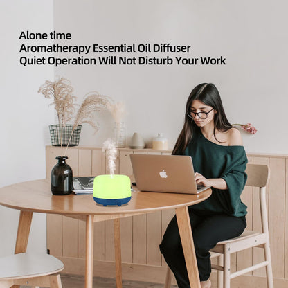 CHOUWEEK 300ML Aromatherapy Ultrasonic Diffuser | Remote Control, 7-Color LED, Auto-Off