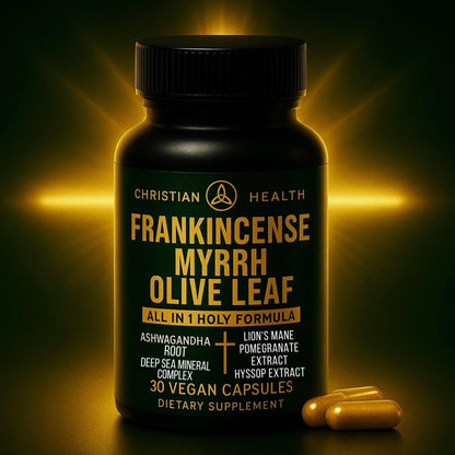 Christian Health Frankincense & Myrrh Olive Leaf Capsules – Vegan, GMP-Certified