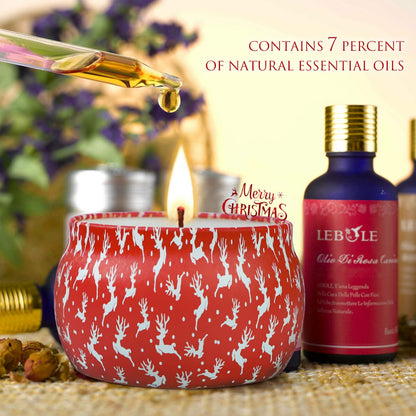 Christmas Candles 4 Pack – Soy Candles, 120H Burn Time
