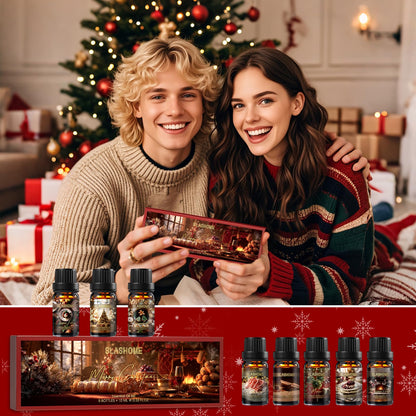 Christmas Essential Oils Gift Set 8 Pcs Winter Aromatherapy Oils for Diffusers