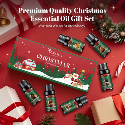 Christmas Essential Oils Set – 6 Premium Winter Fragrance Oils for Diffusers