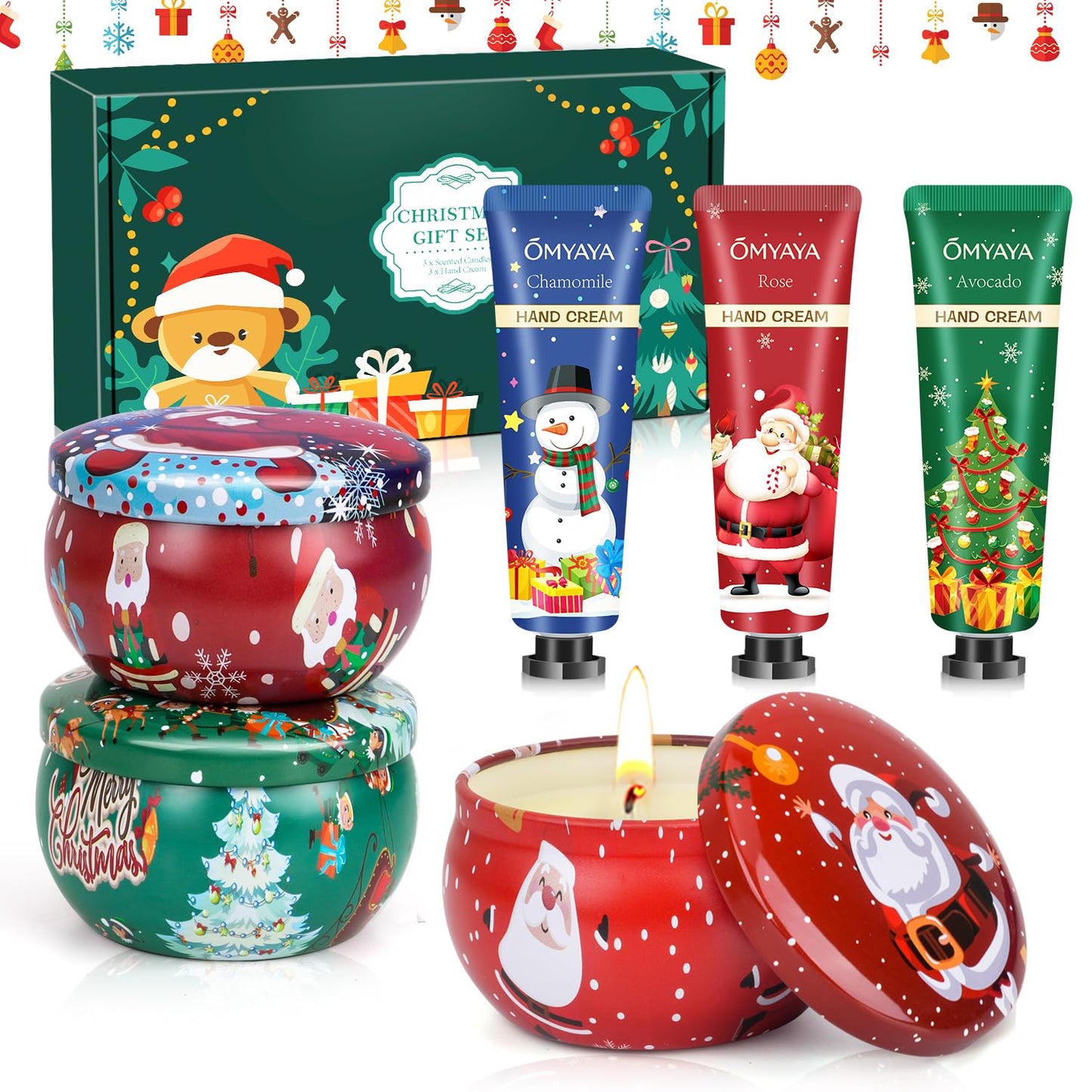 Christmas Gifts for Women: Scented Candles & Hand Cream Spa Set