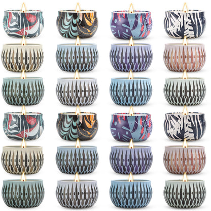 Christmas Scented Candles Gifts Set – 24 Pack Soy Wax Aromatherapy Candles