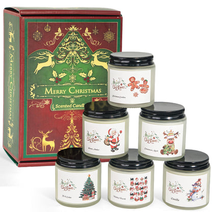 Christmas Scented Candles – 6 Pack Soy, 21 oz Jars | Gift Ideas