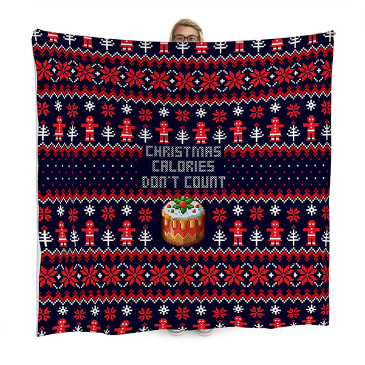 Christmas Calories Don't Count! - Xmas Jumper - Fleece Blanket