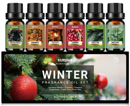 Winter Essential Oils Set – 6x10ml Fragrance Oils for Diffusers