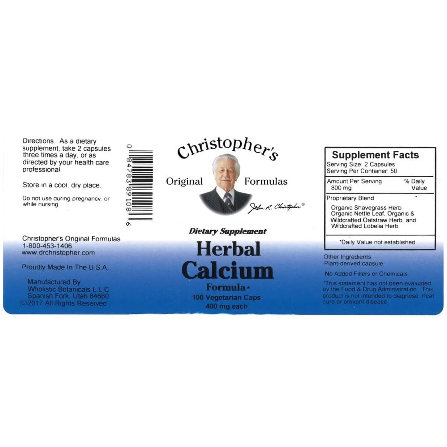 Christopher's Original Formulas Herbal Calcium - Natural Bone Support (4-Pack)