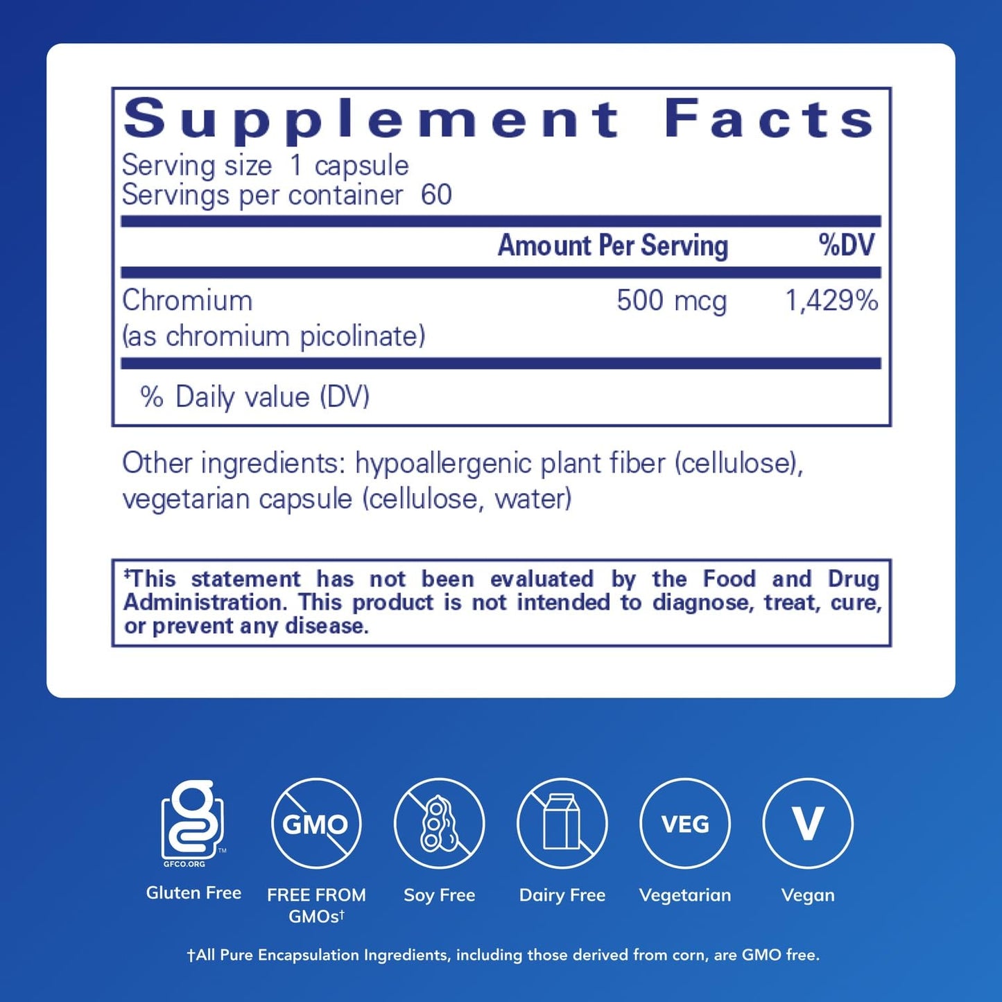 Chromium Picolinate 500 mcg – Pure Encapsulations | Metabolism Support