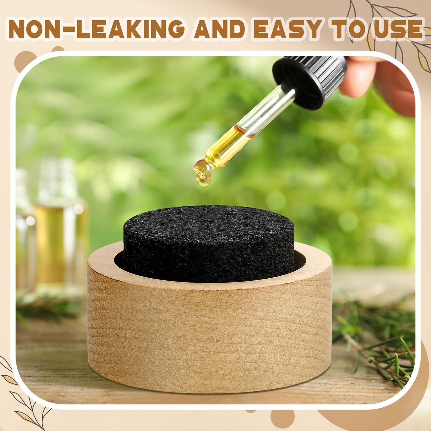 Chunful 2 Pcs Lava Rock Diffuser – Passive Essential Oil Diffusers
