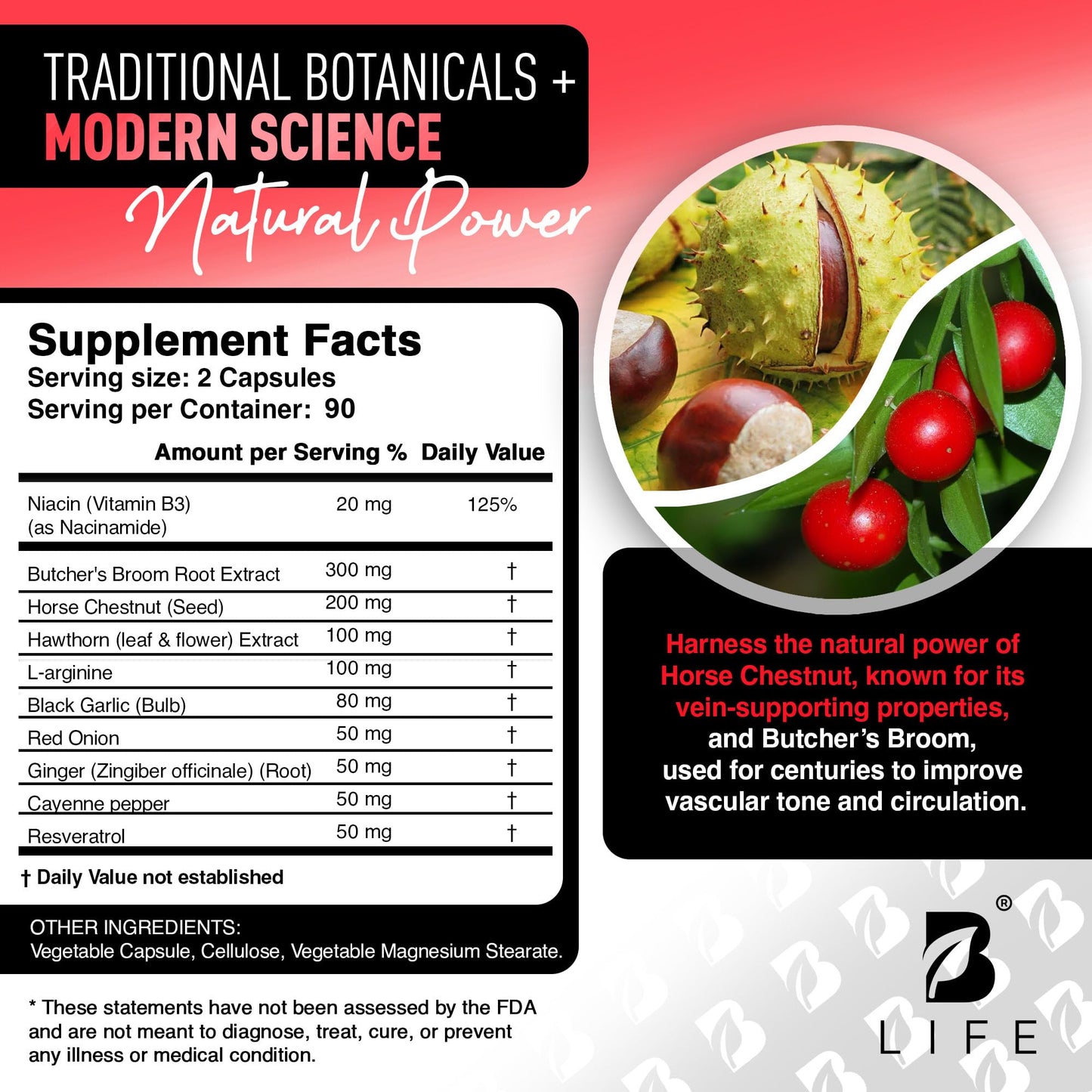 Circulation Complex 180 Caps – Butcher's Broom, Horse Chestnut, L-Arginine & Resveratrol | Made in USA (CirculationUSA)