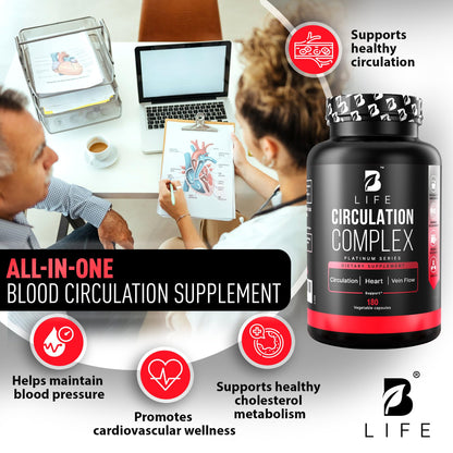 Circulation Complex 180 Caps – Butcher's Broom, Horse Chestnut, L-Arginine & Resveratrol | Made in USA (CirculationUSA)